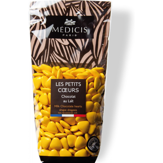 Sachet Dragées Petits coeurs Jaune d'Or 250 g