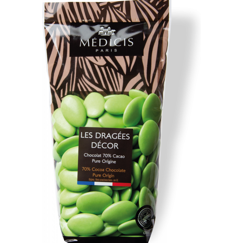 Sachet Dragées Décor Vert Bambou 250 g